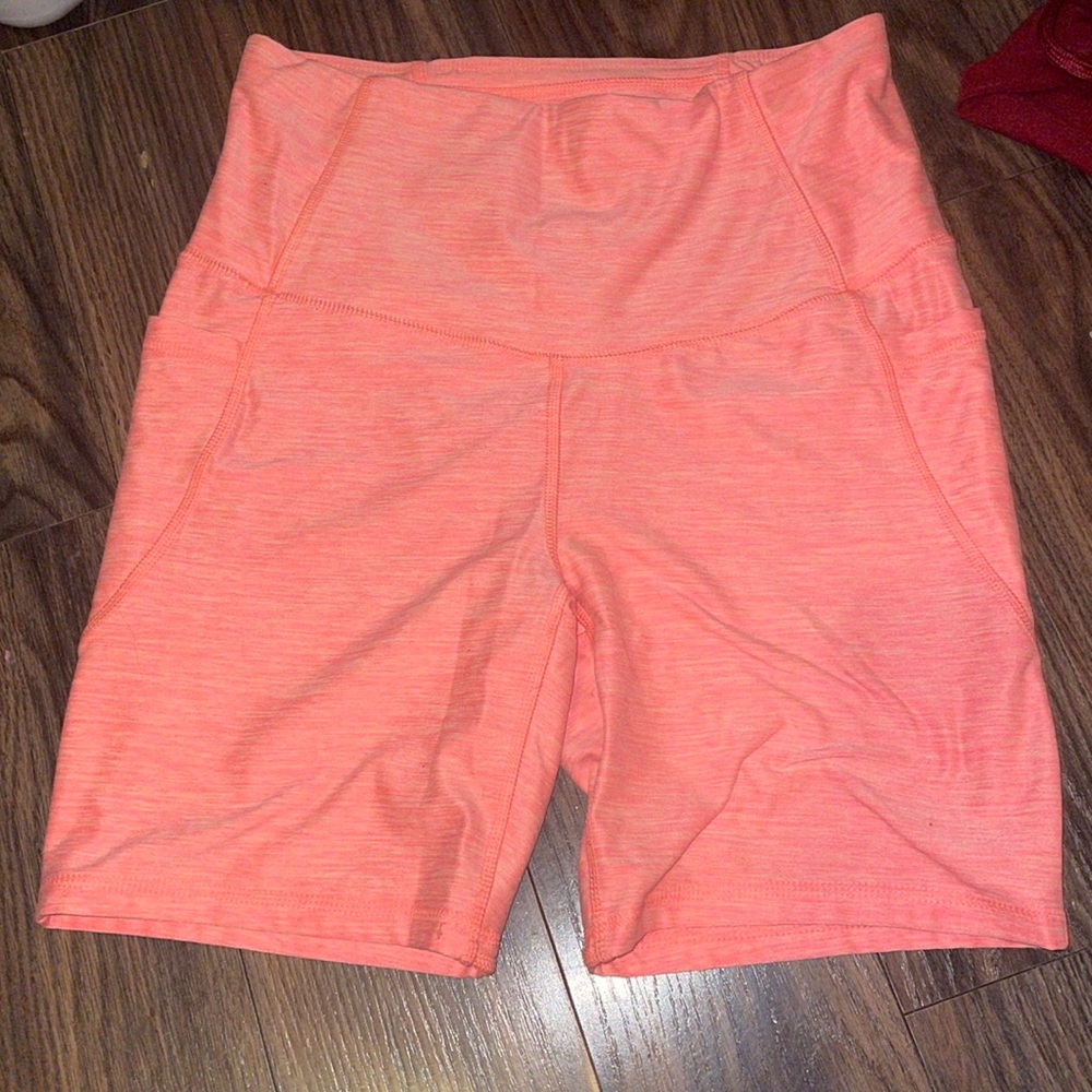 Orange/pink biker shorts